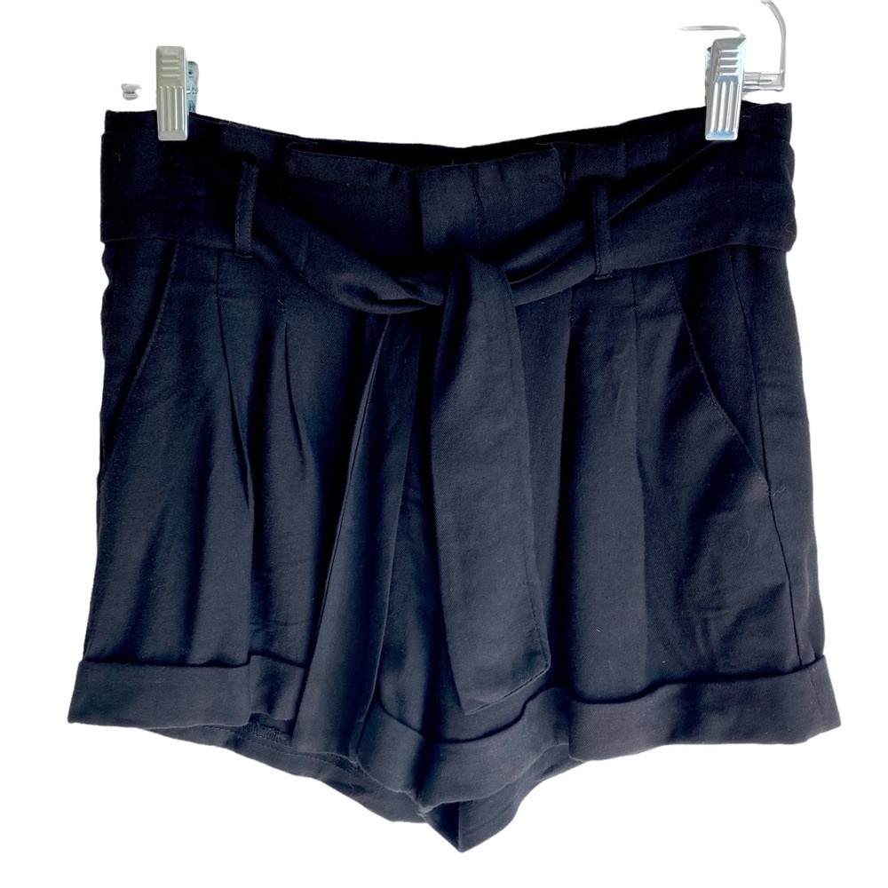 Sparkle & Fade Black 100% Rayon Shorts with Belt & 2 Front Pockets Size 4